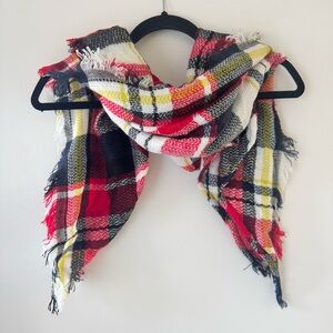 multi-colored plaid scarf